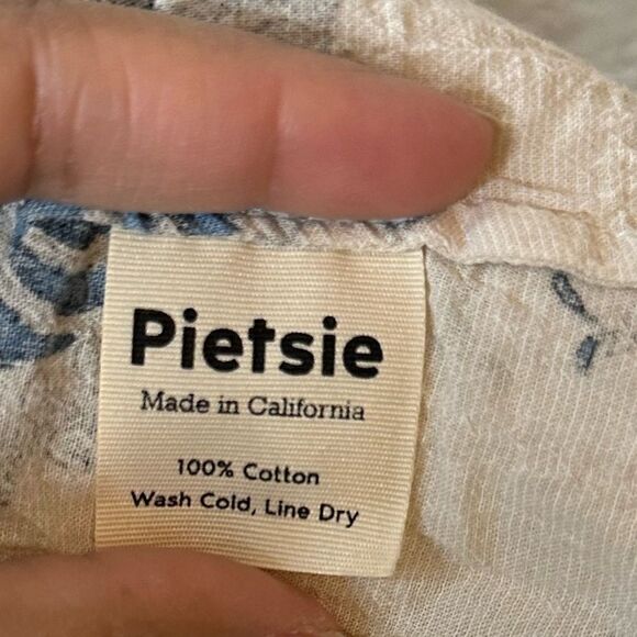 Pietsie Slip Floral Gauze Mini Boho Peasants Dress Size S Costal Beach - Picture 7 of 7